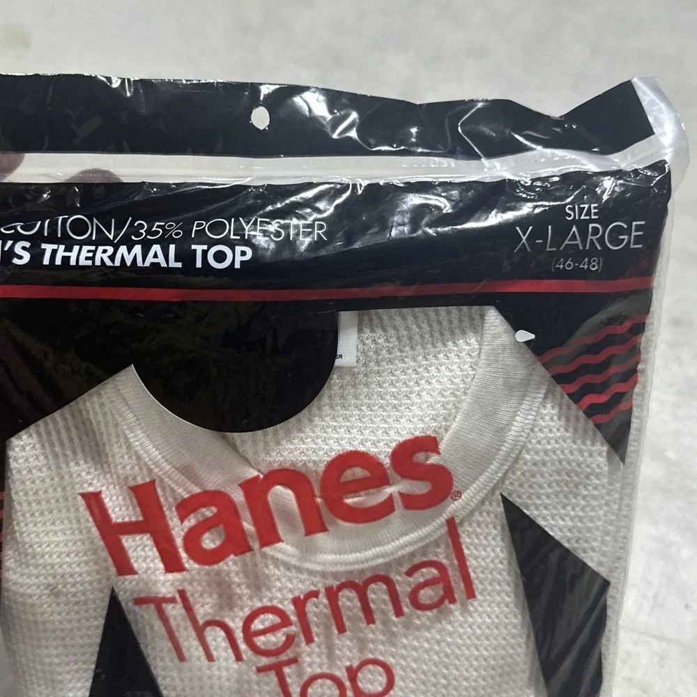 VTG HANES THERMAL UNDERWEAR LONG SLEEVE MENS SHIRT SZ XL 46-48 WINTER WEIGHT